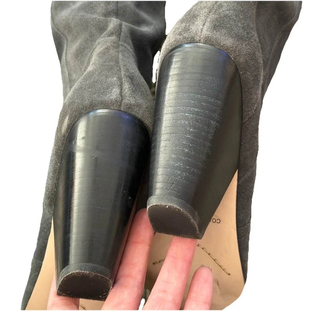 Corso Como Over Knee Boots Gray Suede Size 9.5 Classic Old Money Prep Minimalist
